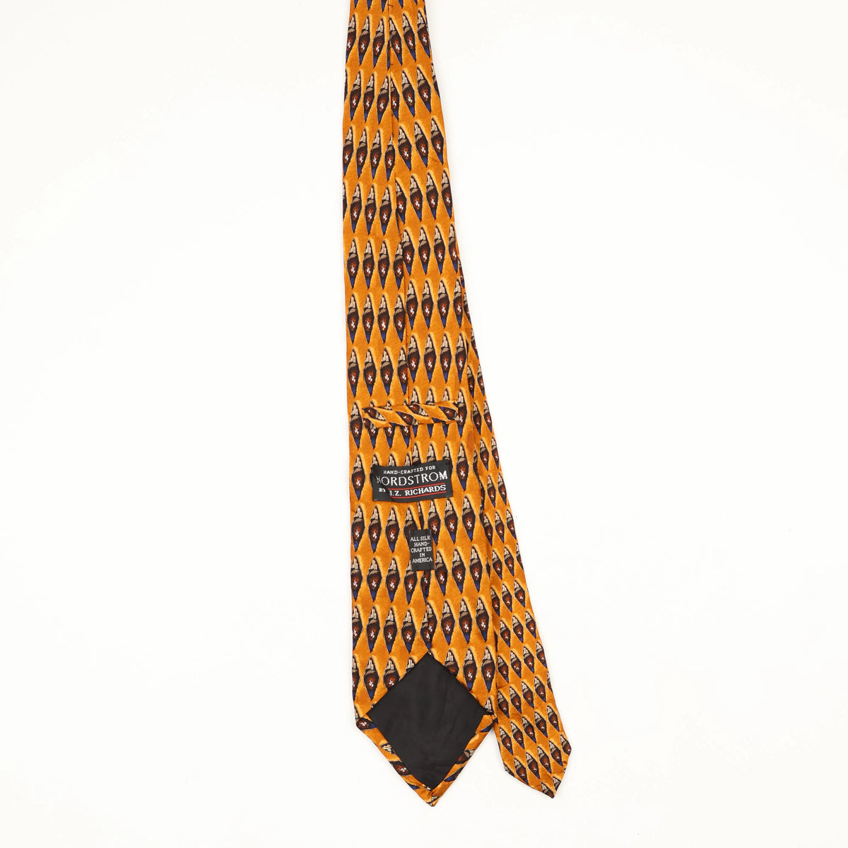 Back Back of Vintage 1990's Jz Richards Geometric Patterned Tie