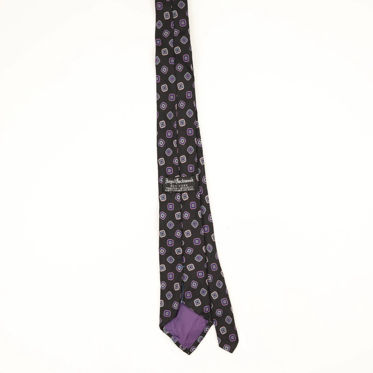 Back Back of Vintage 1980's Geometric Patterned Tie