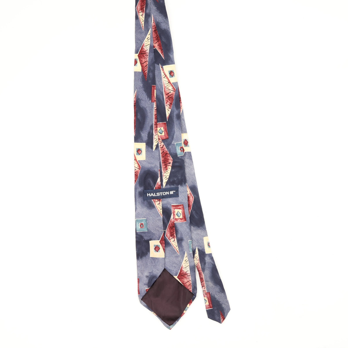 Back Back of Vintage 1990's Halston Abstract Patterned Tie