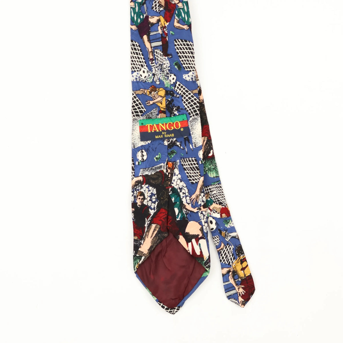 Back Back Detail of Vintage 1990's Tango Football Cartoon Patterned Tie