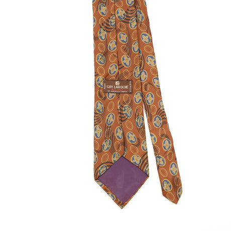 Back Detail of Vintage 1990's Guy Laroche Geometric Patterned Tie