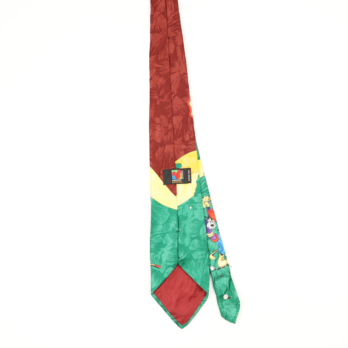 Back Back of Vintage 1990's Disney Goofy Cartoon Patterned Tie