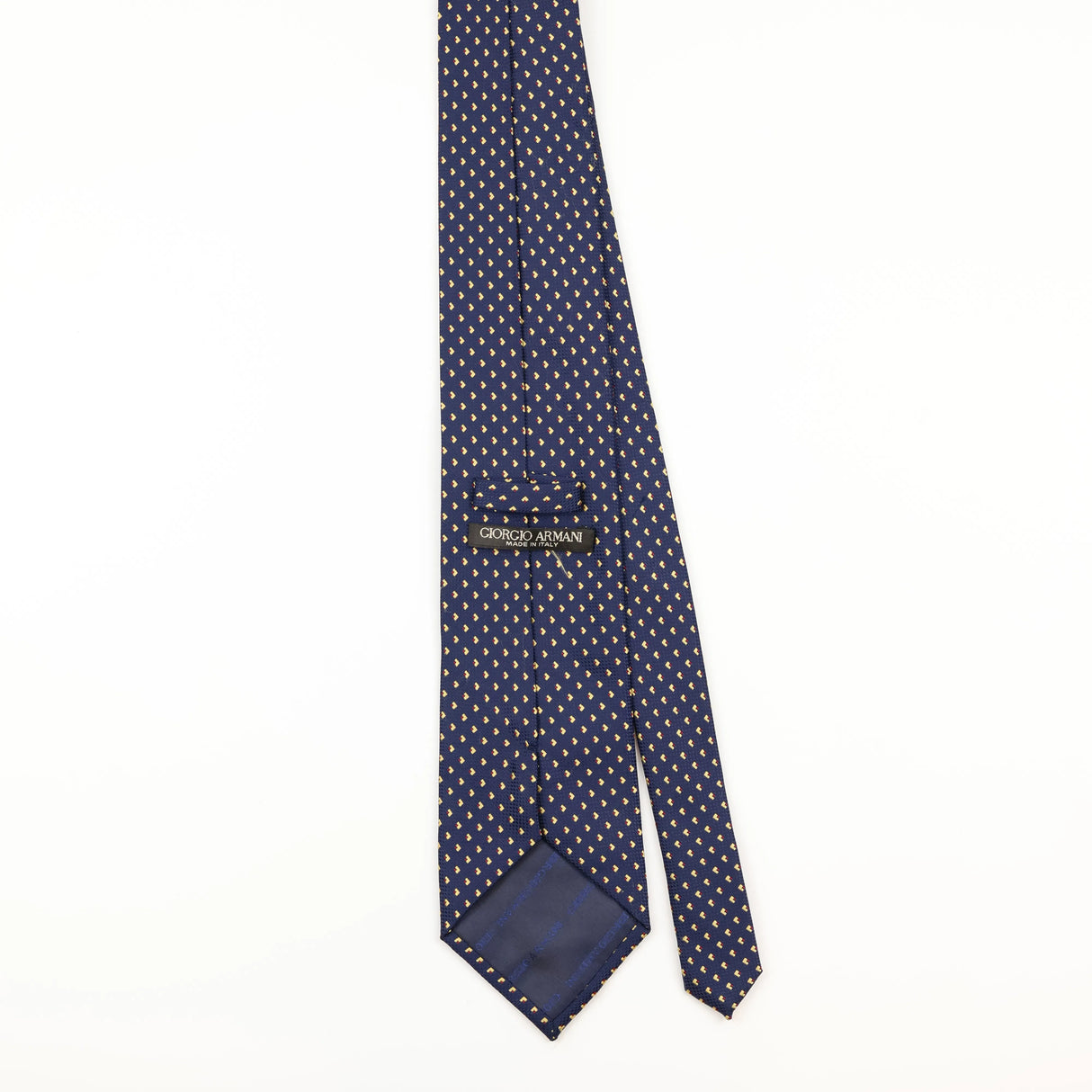 Back of Vintage 1990's Giorgio Armani Geometric Patterned Tie