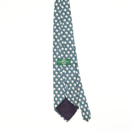 Back Back of Vintage 1990's Golf Clubs Geometric Patterned Tie