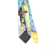 Back Back Detail of Vintage 1990's Museum Artifacts Van Gogh Abstract Patterned Tie