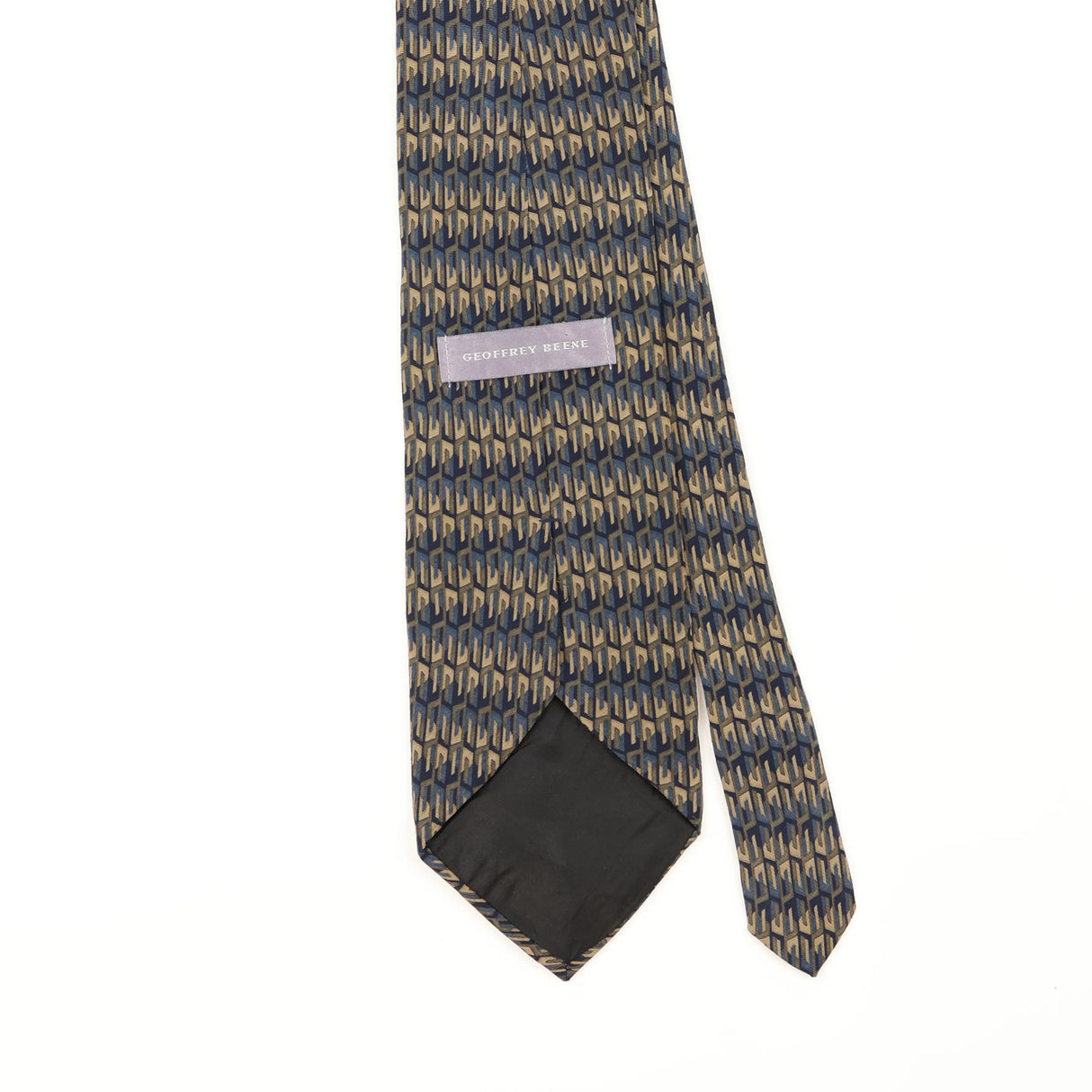 Back Detail of Vintage 1990's Geoffrey Beene Geometric Patterned Tie