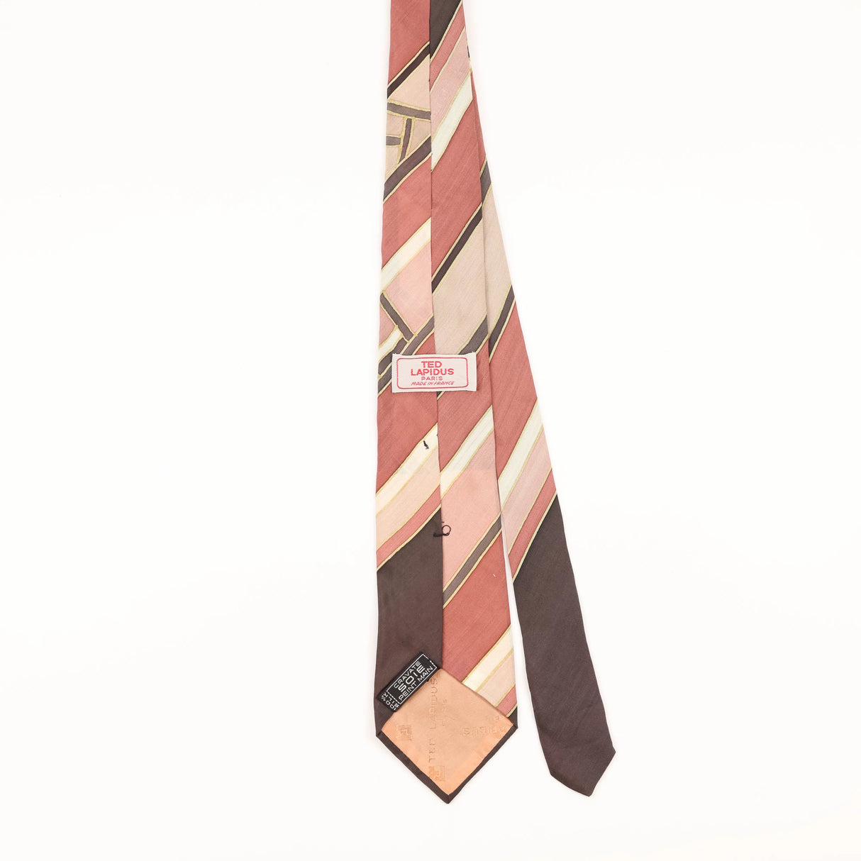 Back of Vintage 1990's Ted Lapidus Striped Patterned Tie