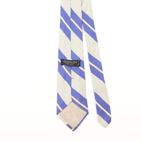 Back Detail of Vintage Christian Dior Striped Patterned Tie