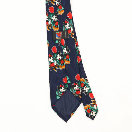 Back Back Detail of Vintage 1990's Disney Mickey Mouse Cartoon Patterned Tie