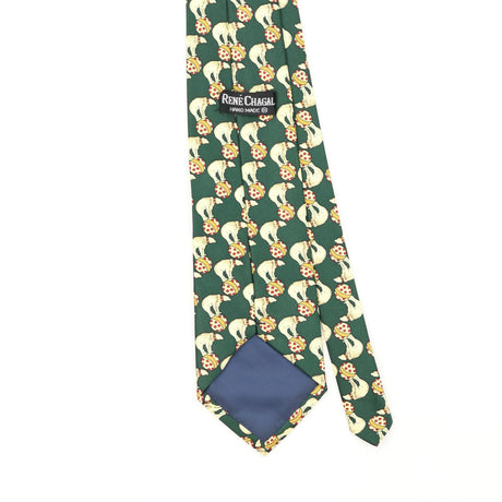Back Back Detail of Vintage 1990's Rene Chagal Polar Bear Animal Print Patterned Tie