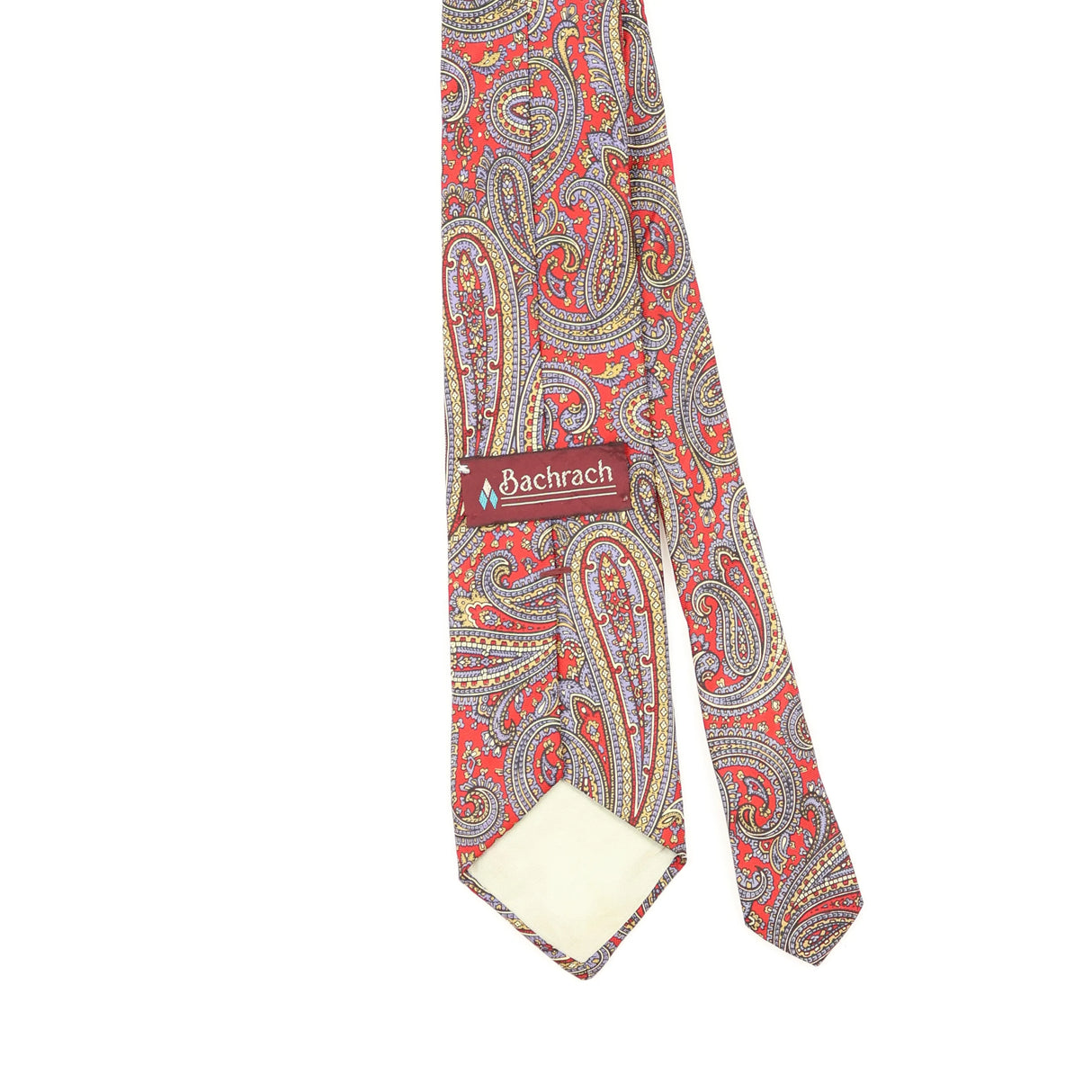 Back Detail of Vintage 1990's Bachrach Paisley Patterned Tie