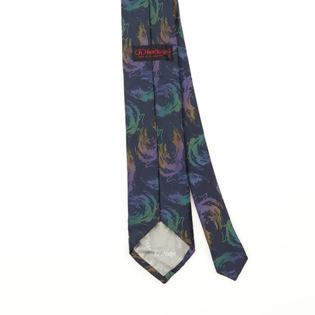 Back Detail of Vintage 1980's Abstract Patterned Tie