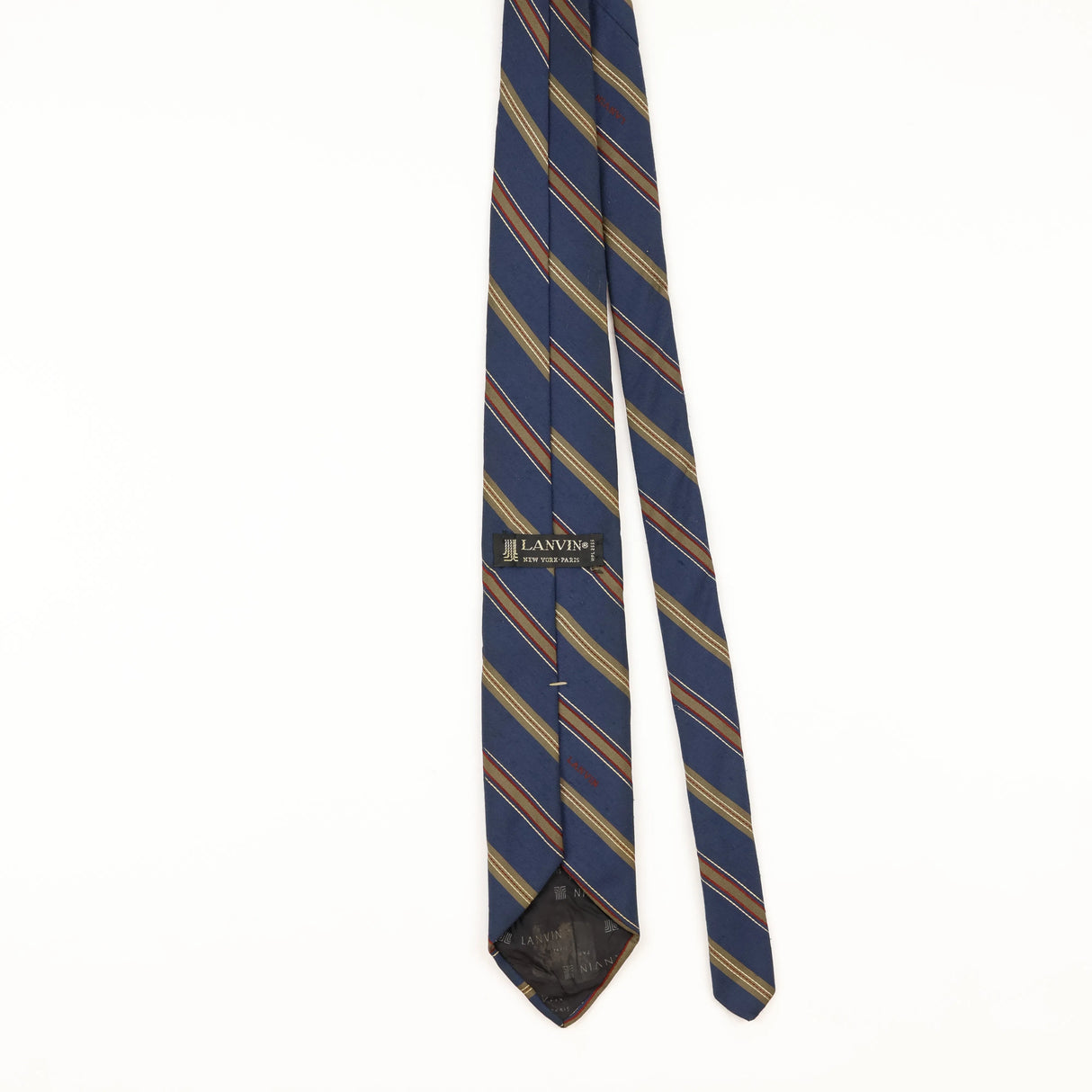 Back of Vintage Lanvin Repp Striped Patterned Tie
