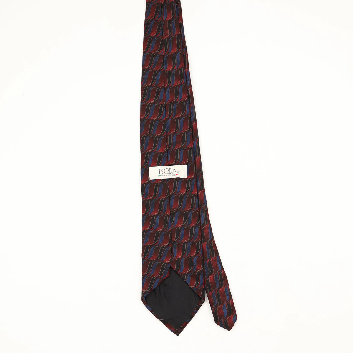 Back Back of Vintage 1990's Waves Geometric Patterned Tie