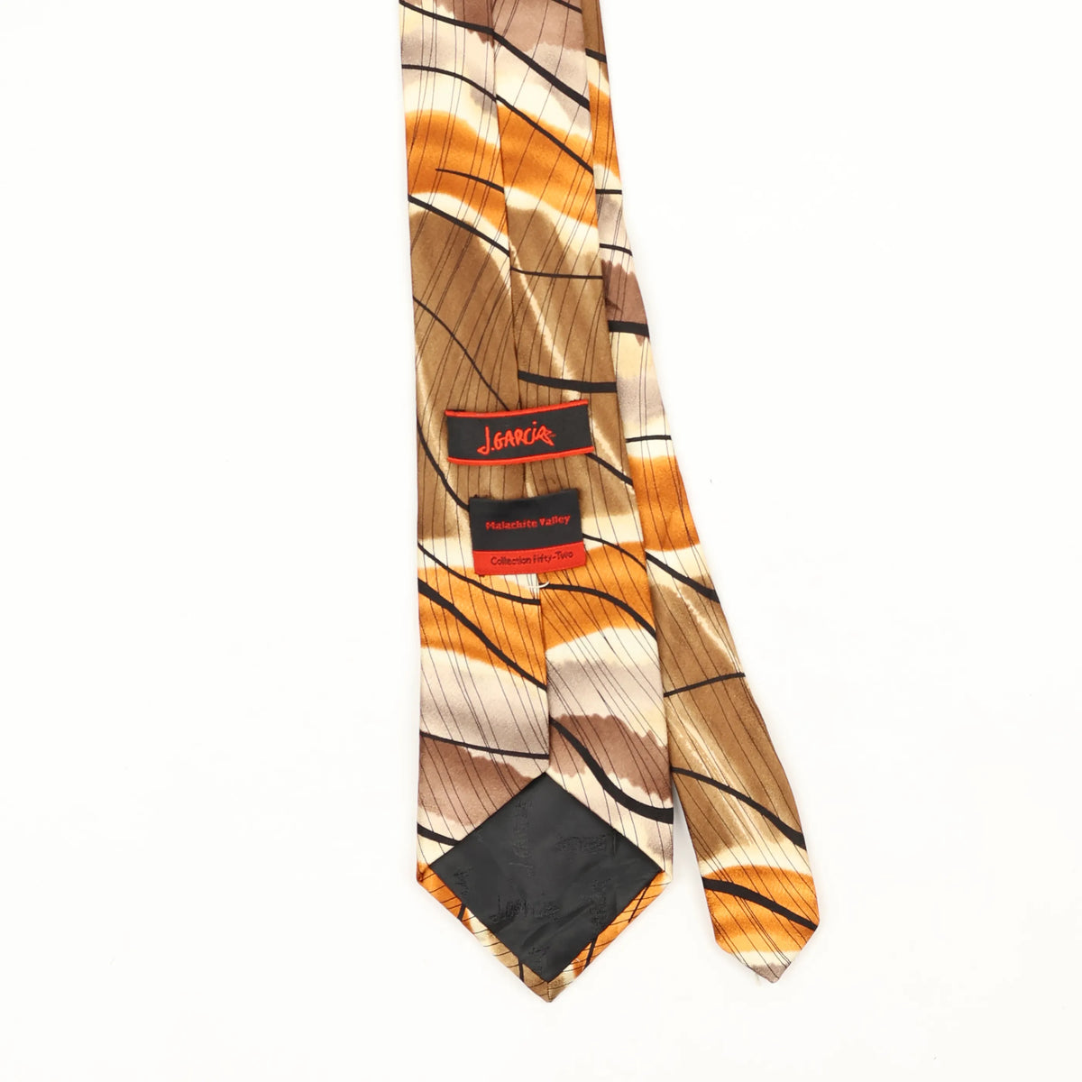 Back Back Detail of Vintage Jerry Garcia Malachite Valley Abstract Patterned Tie
