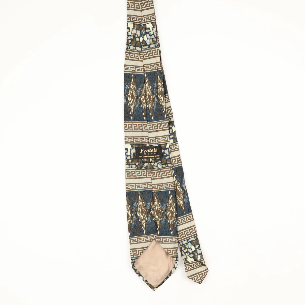 Back Back of Vintage 1990's Fratelli Geometric Patterned Tie