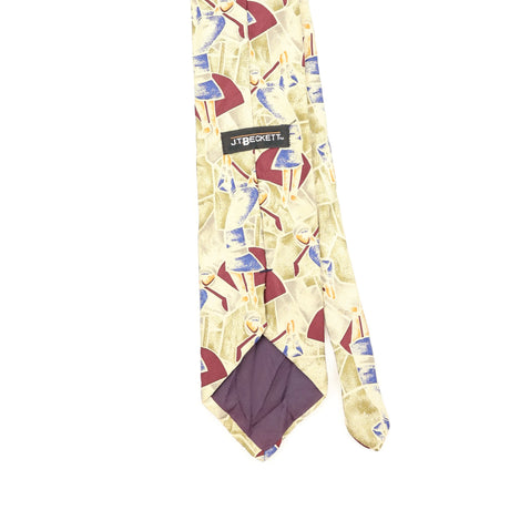 Back Back Detail of Vintage 1990's J.T. Beckett Golf Abstract Patterned Tie