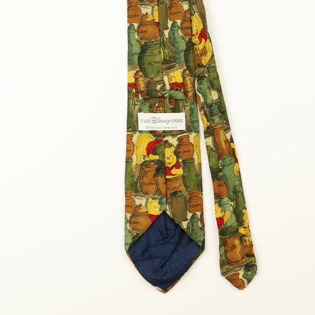 Back Detail of Vintage Disney Winnie The Pooh Cartoon Patterned Tie