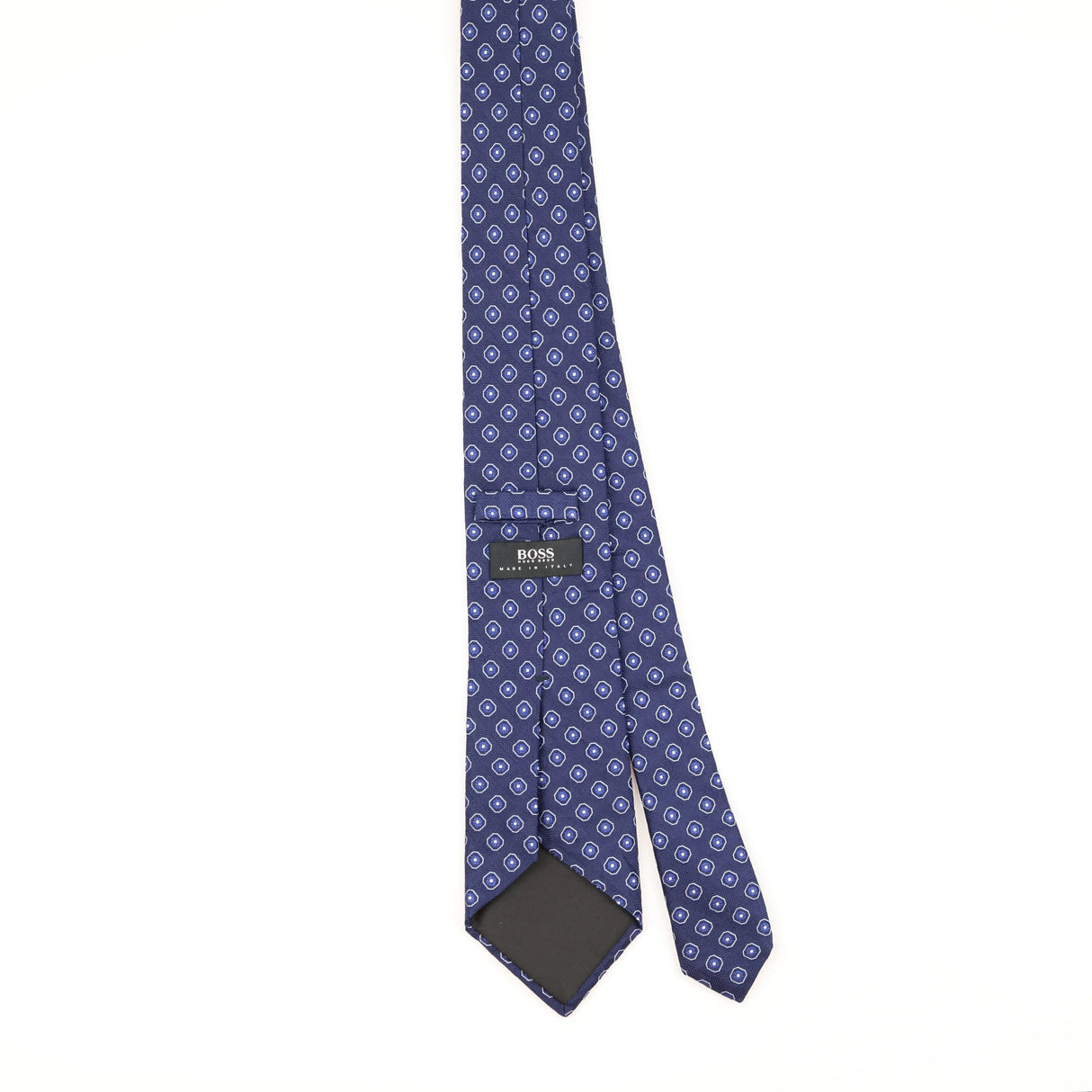Back of Vintage 1990's Hugo Boss Geometric Patterned Tie