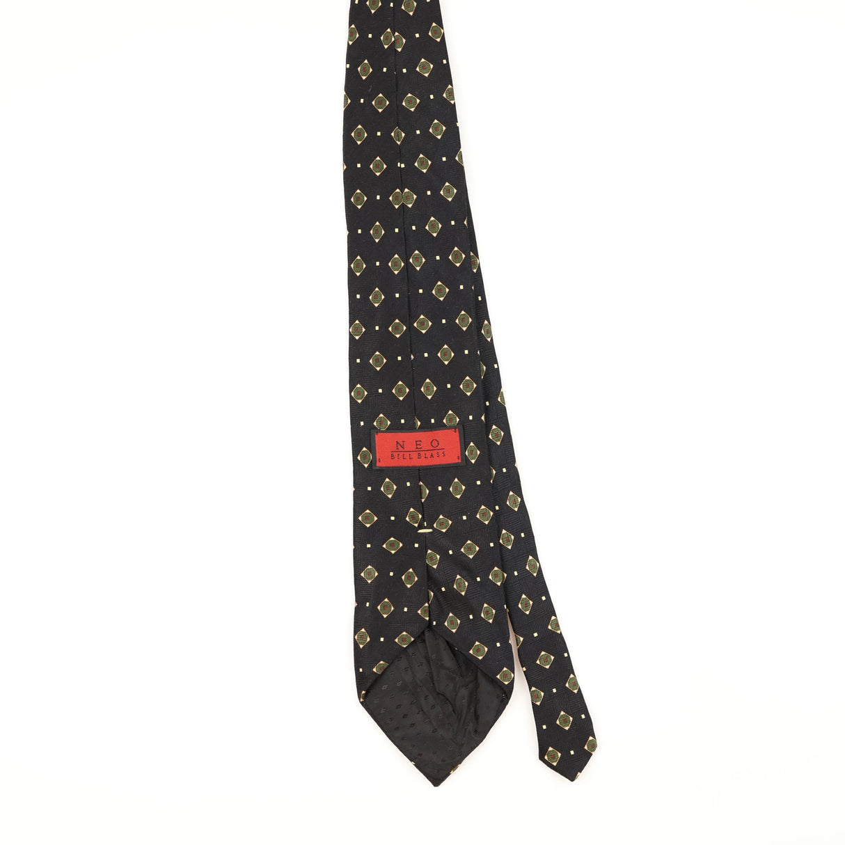 Back of Vintage Bill Blass Geometric Patterned Tie