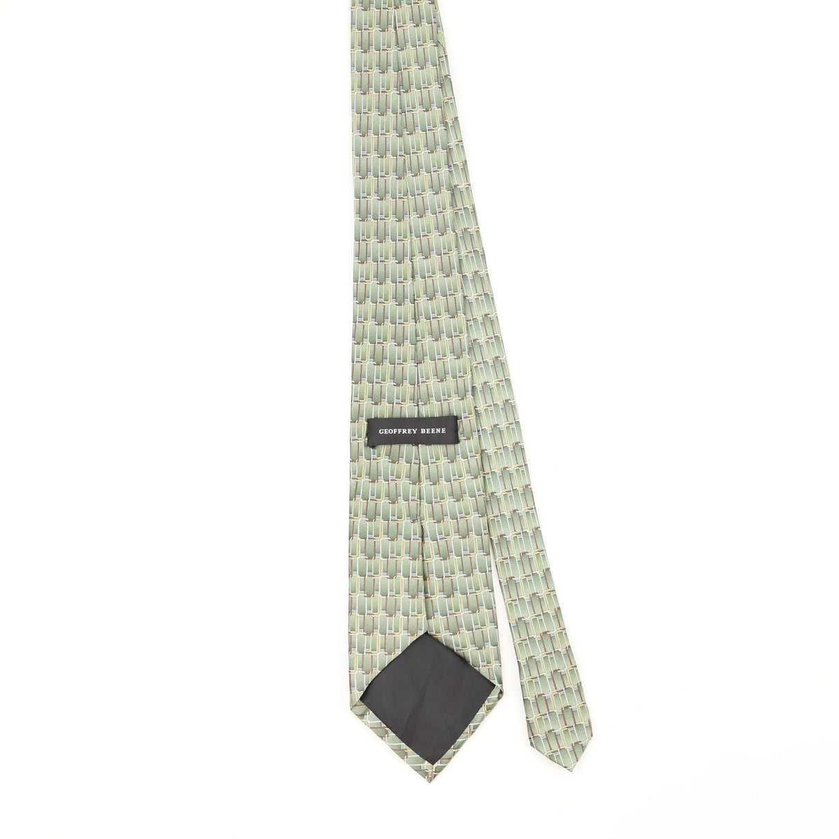 Back Back of Vintage Geoffrey Beene Rectangles Geometric Patterned Tie