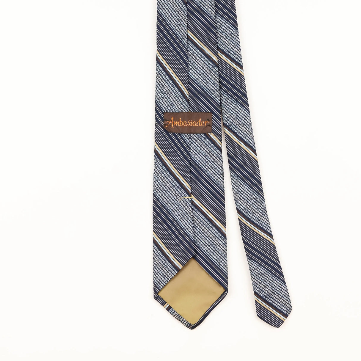 Back Detail of Vintage 1980's Repp Striped Patterned Tie