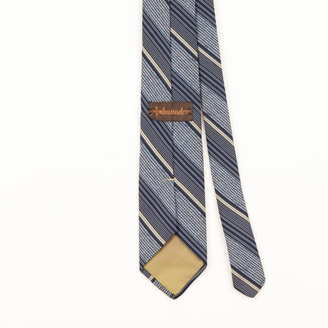 Back Detail of Vintage 1980's Repp Striped Patterned Tie