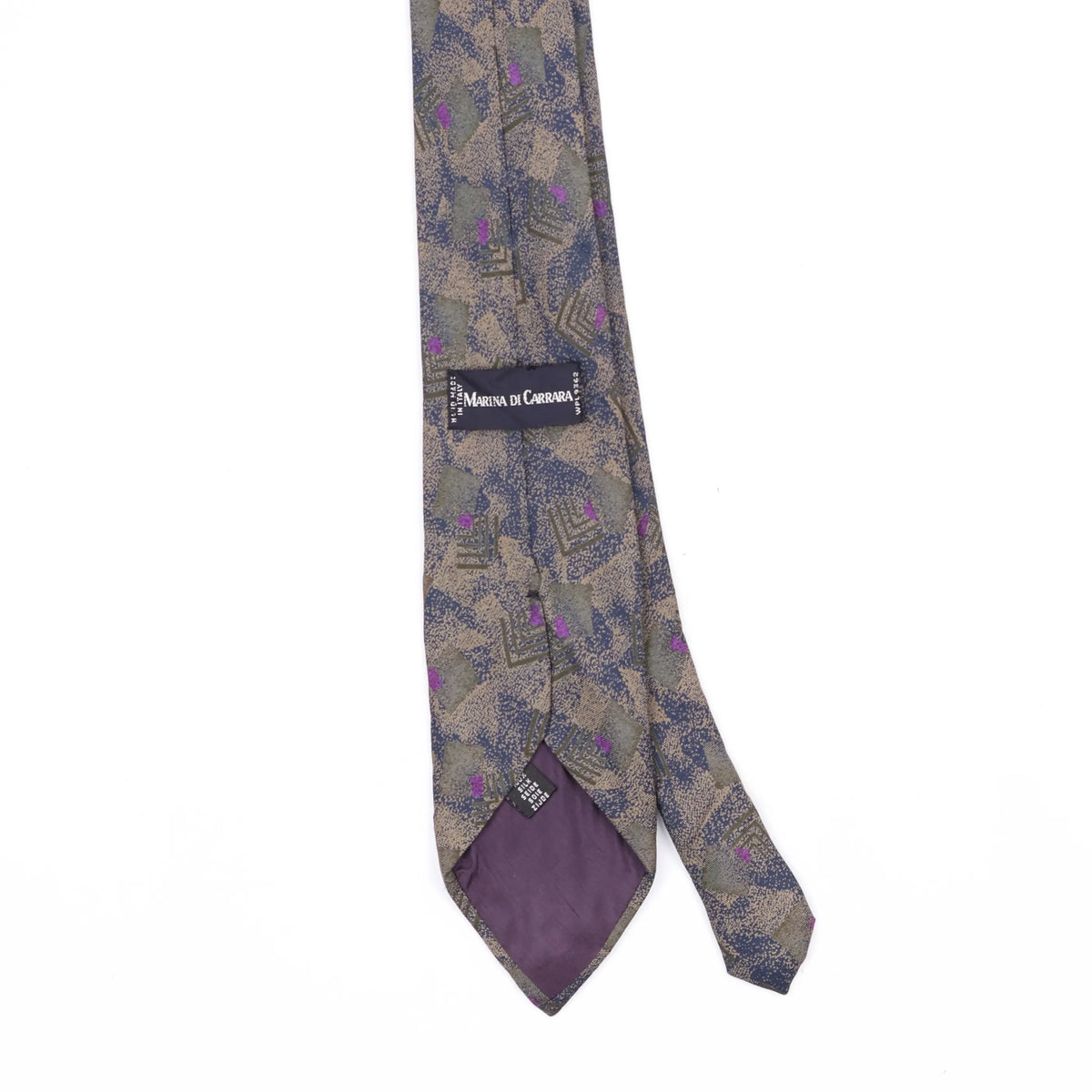 Back Back Detail of Vintage 1990's Marina Di Carrara Geometric Patterned Tie