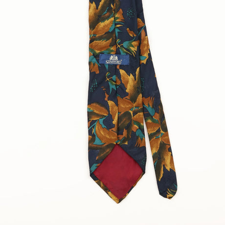 Back Detail of Vintage 1990's Stafford Leaves Abstract Patterned Tie