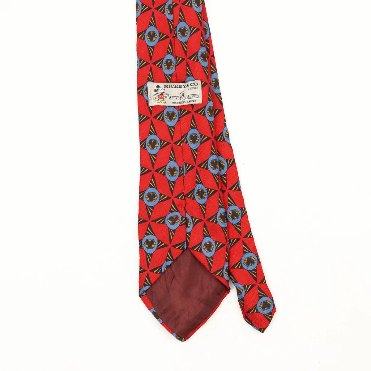 Back Back Detail of Vintage 1990's Mickey Unlimited Mickey Mouse Cartoon Patterned Tie