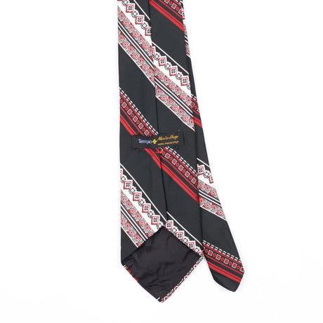 Back Back Detail of Vintage 1980's Striped Patterned Tie