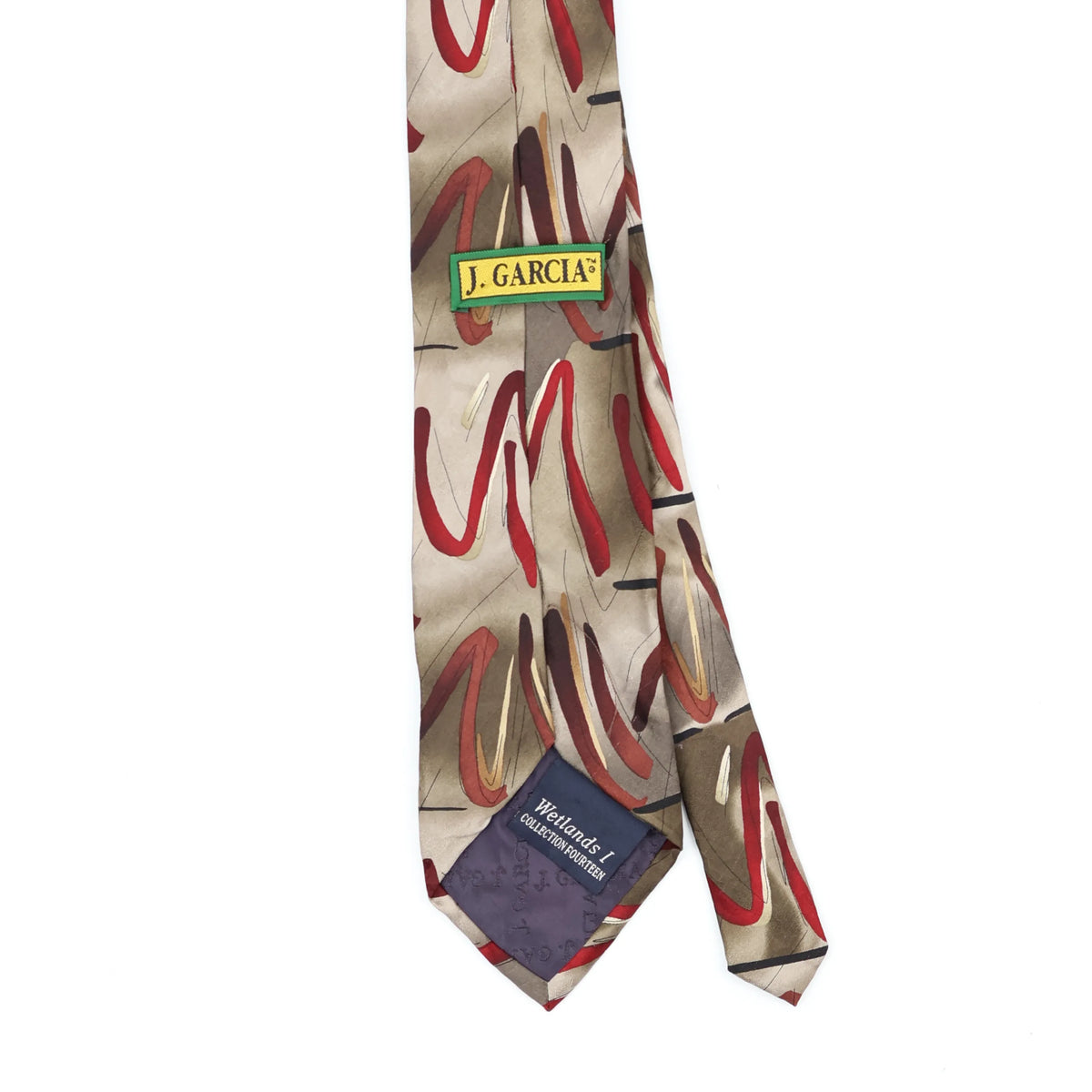 Back Back Detail of Vintage 1990's Jerry Garcia Wetlands I Abstract Patterned Tie