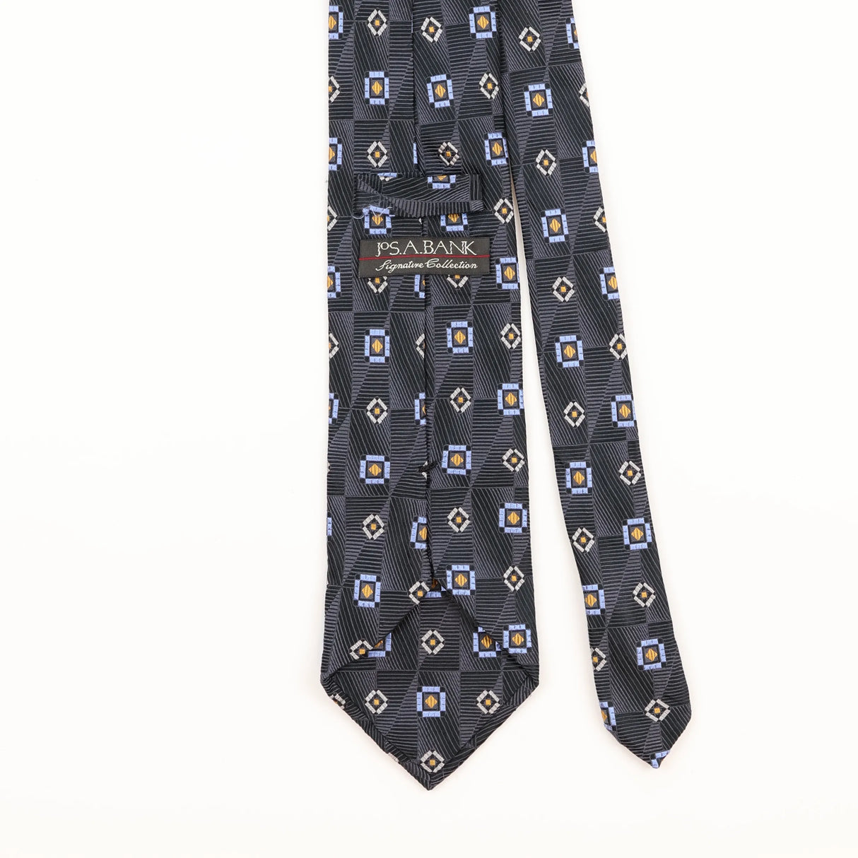 Back Detail of Vintage Jos. A. Bank Geometric Patterned Tie