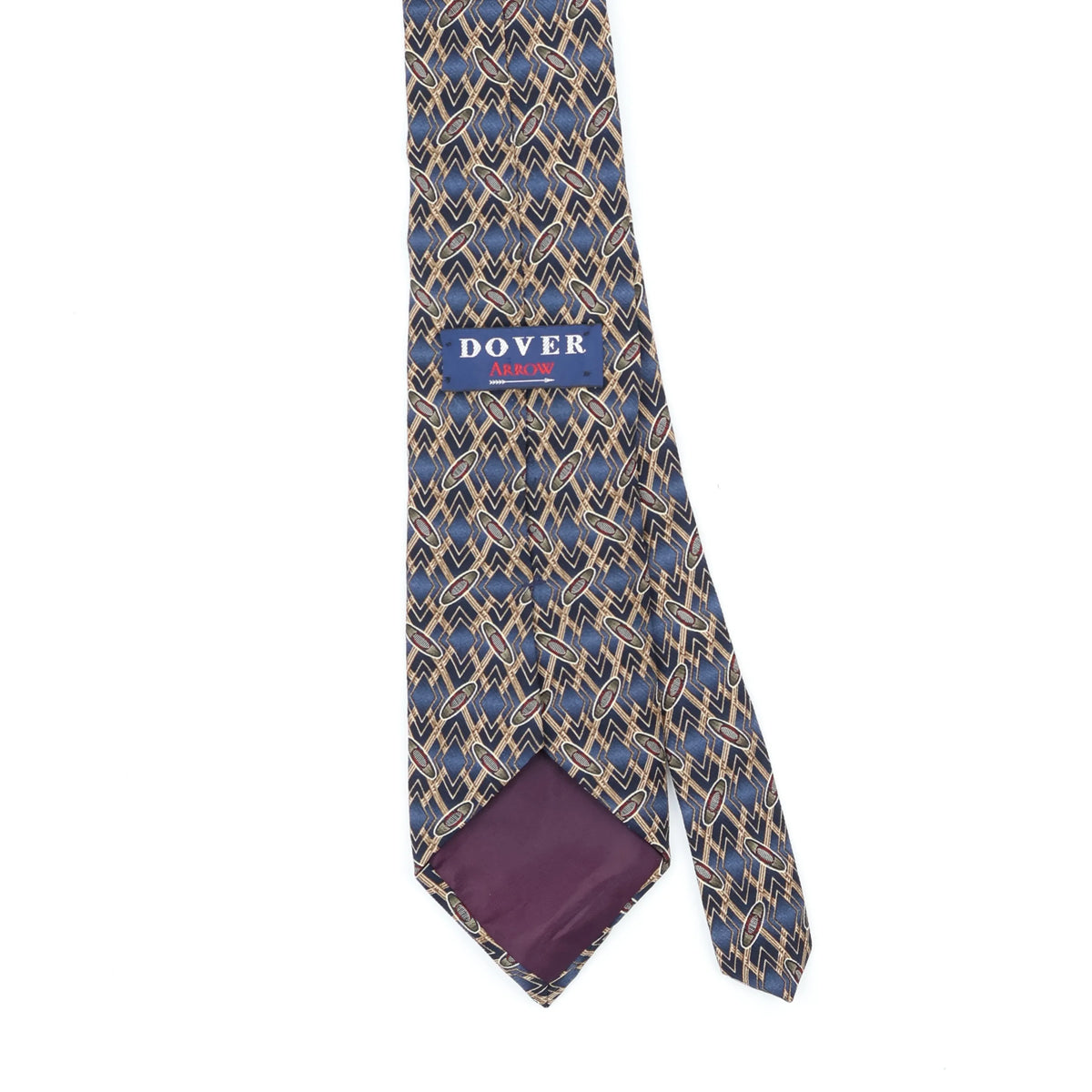 Back Back Detail of Vintage 1990's Ovals Geometric Patterned Tie