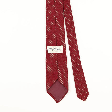 Back Detail of Vintage 1990's Oleg Cassini Polka Dot Patterned Tie