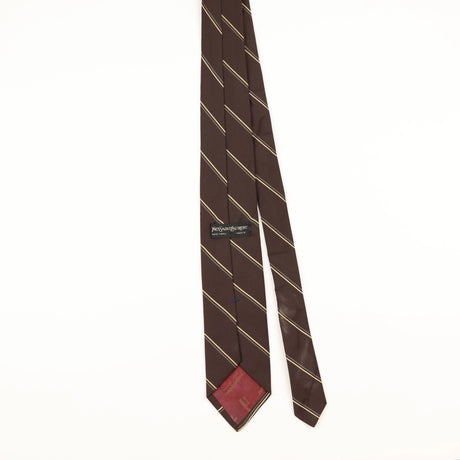 Back of Vintage 1990's Yves Saint Laurent Striped Patterned Tie