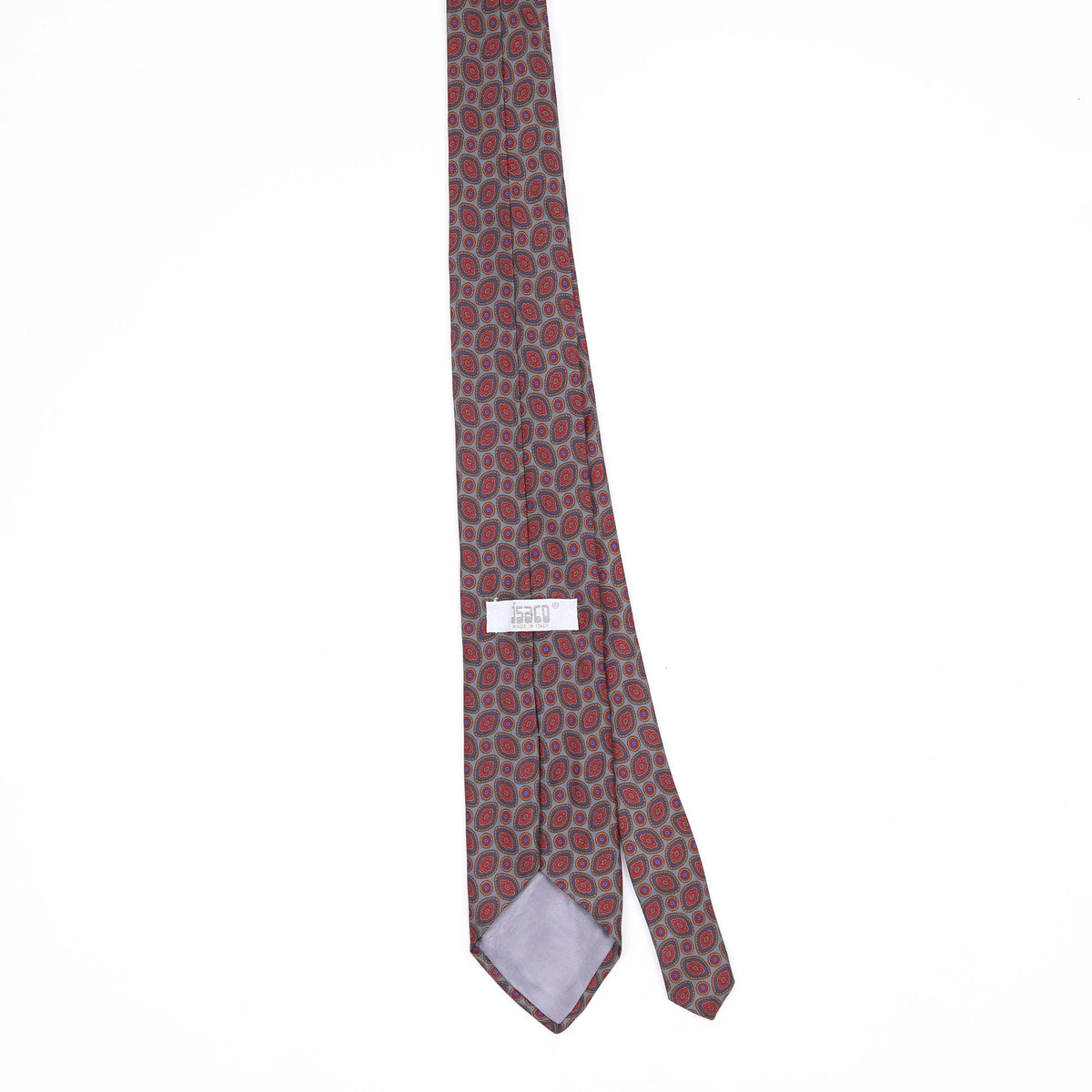 Back Back of Vintage 1990's Isaco Geometric Patterned Tie