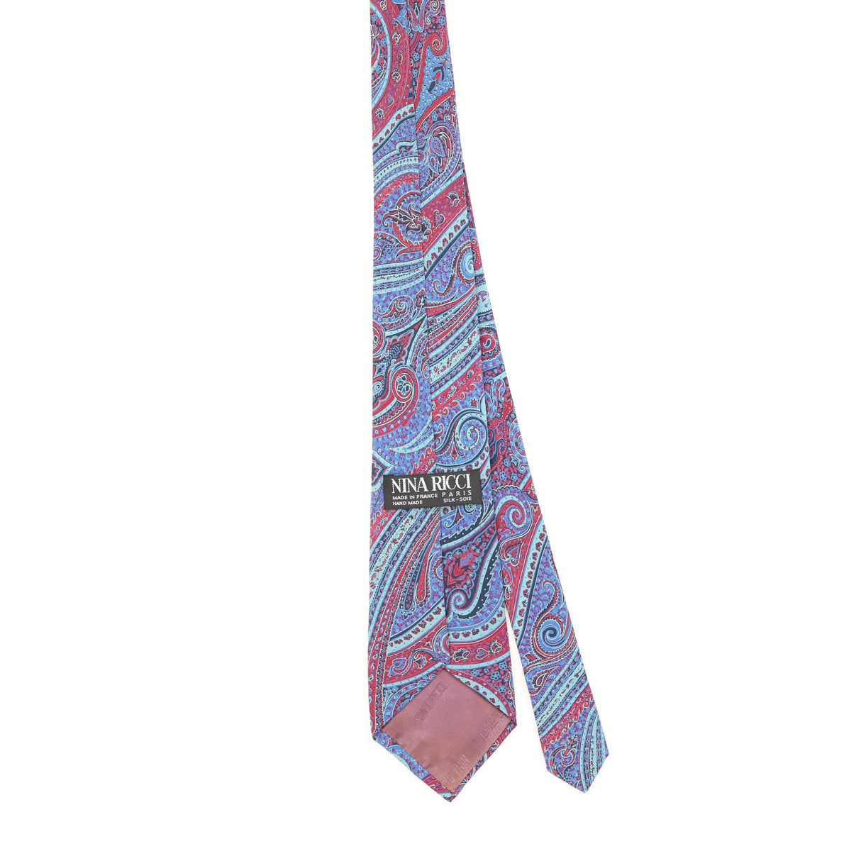 Back of Vintage 1980's Nina Ricci Paisley Patterned Tie