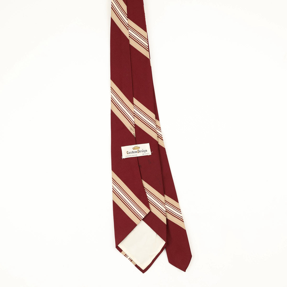 Back Back of Vintage 1980's Striped Patterned Tie