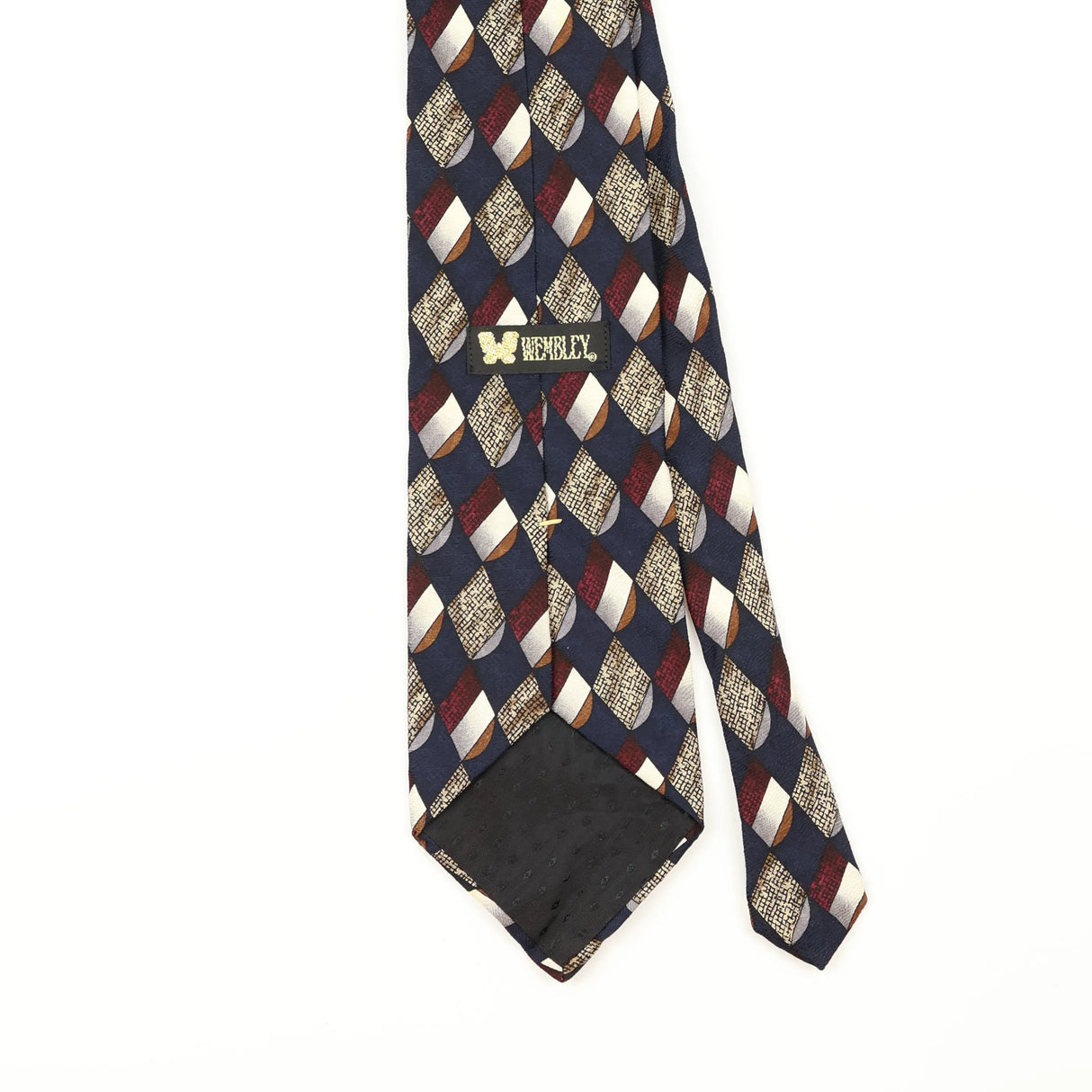 Back Detail of Vintage 1990's Wembley Geometric Patterned Tie