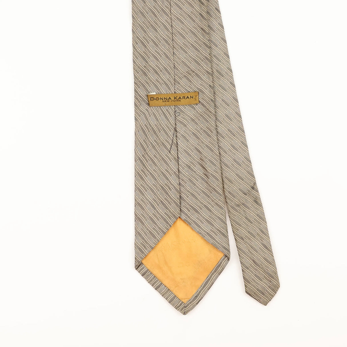 Back Detail of Vintage 1990's Dkny Geometric Patterned Tie