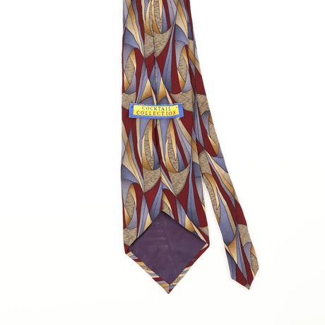 Back Detail of Vintage 1990's Stonehenge Cocktail Collection Geometric Patterned Tie