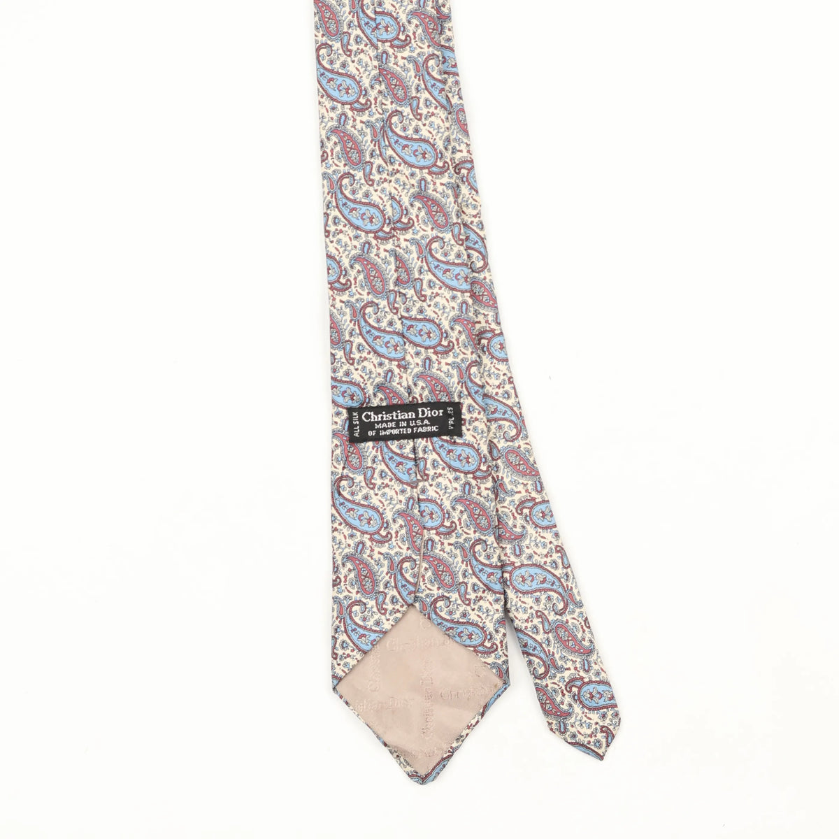 Back Back Detail of Vintage 1990's Christian Dior Paisley Patterned Tie