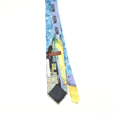 Back Back of Vintage 1990's Museum Artifacts Van Gogh Abstract Patterned Tie