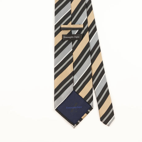 Back Detail of Vintage 1990's Ermenegildo Zegna Striped Patterned Tie