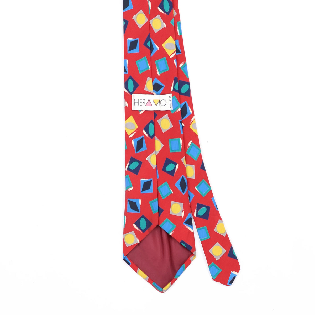 Back Back Detail of Vintage 1990's Shapes Geometric Patterned Tie