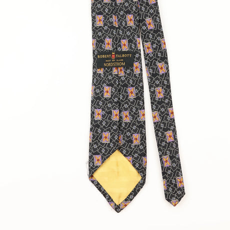 Back Detail of Vintage 1990's Robert Talbott Geometric Patterned Tie