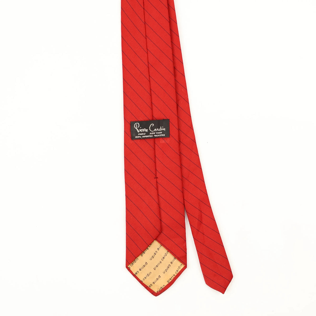 Back Back Detail of Vintage 1980's Pierre Cardin Striped Patterned Tie