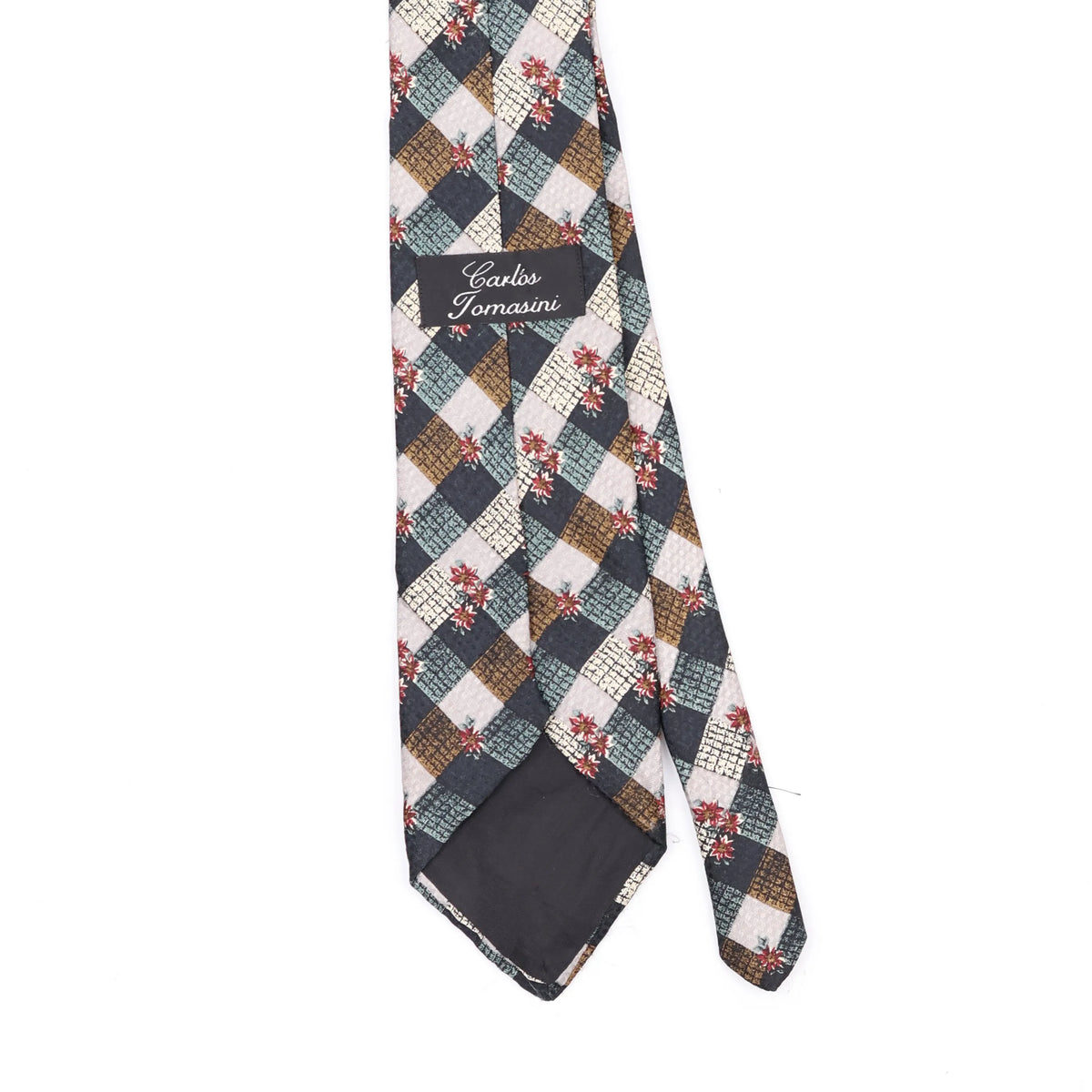 Back Back Detail of Vintage 1990's Check Patterned Tie