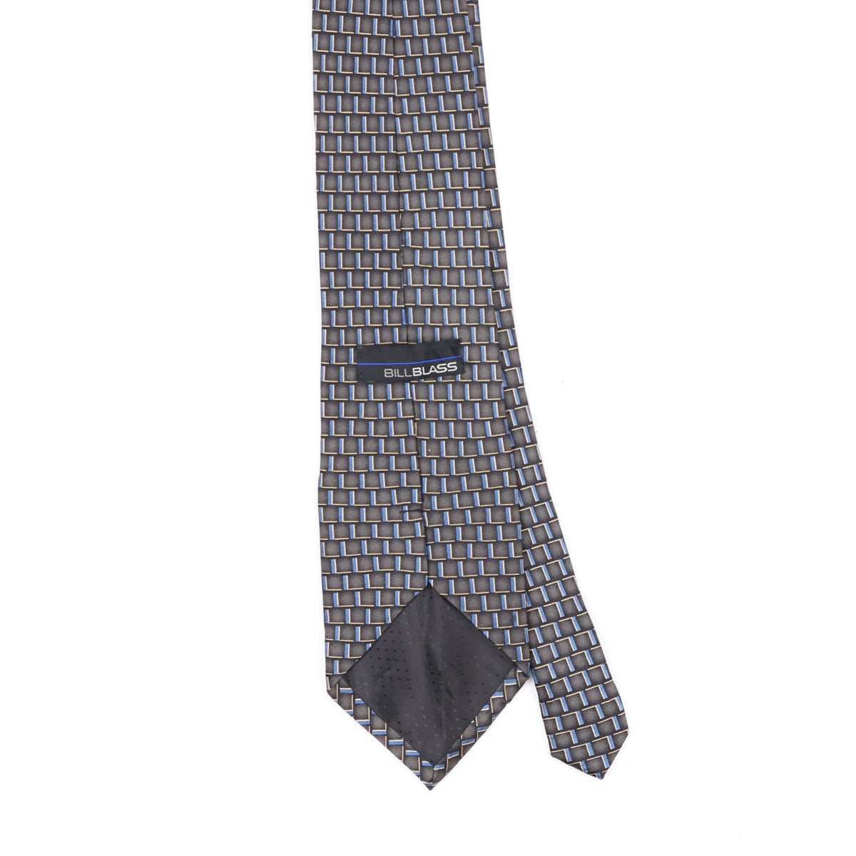 Back Back Detail of Vintage Bill Blass Geometric Patterned Tie